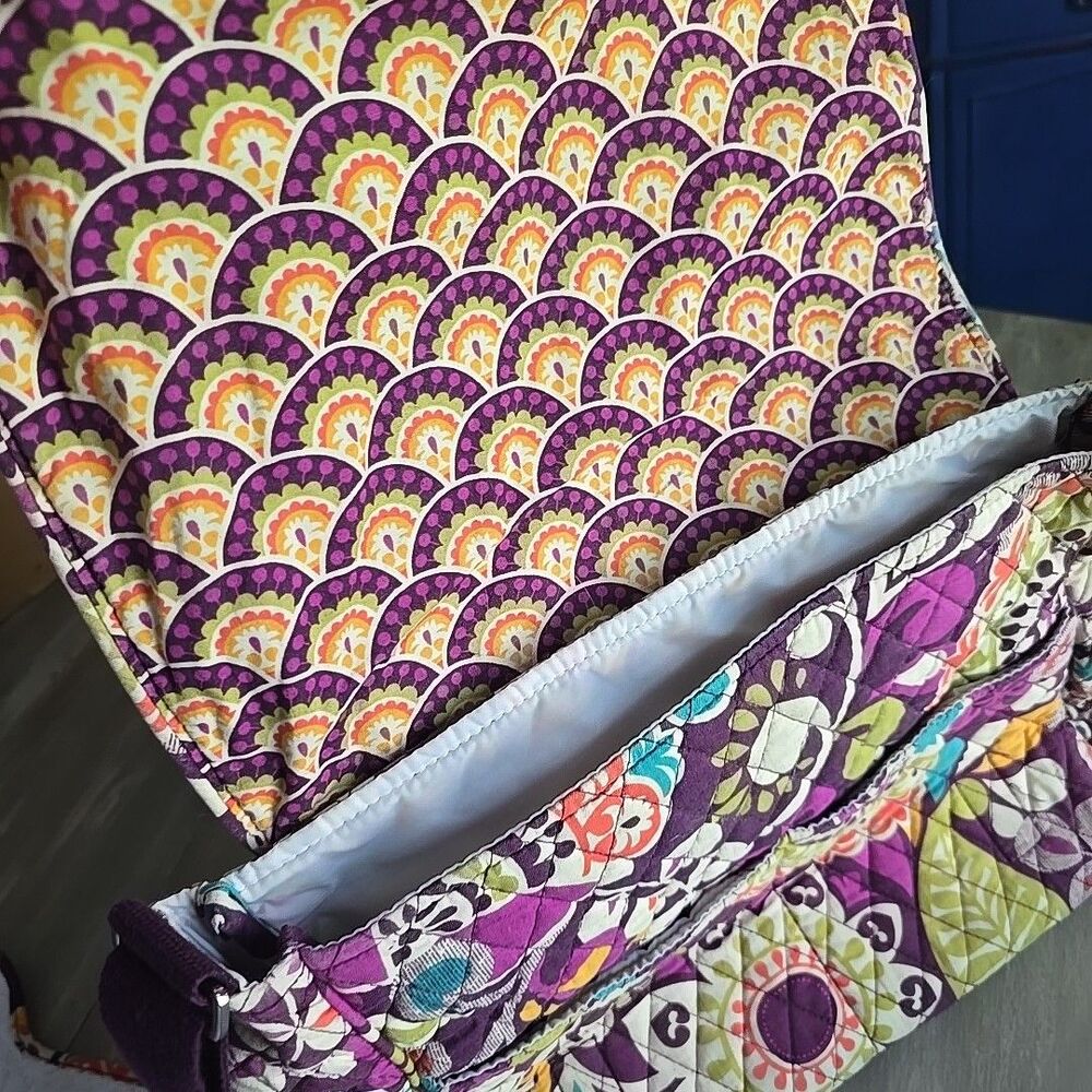 VERA BRADLEY Diaper Baby Bag w/Changing Pad Travel Duffle Purple Plum Crazy - Picture 5 of 15